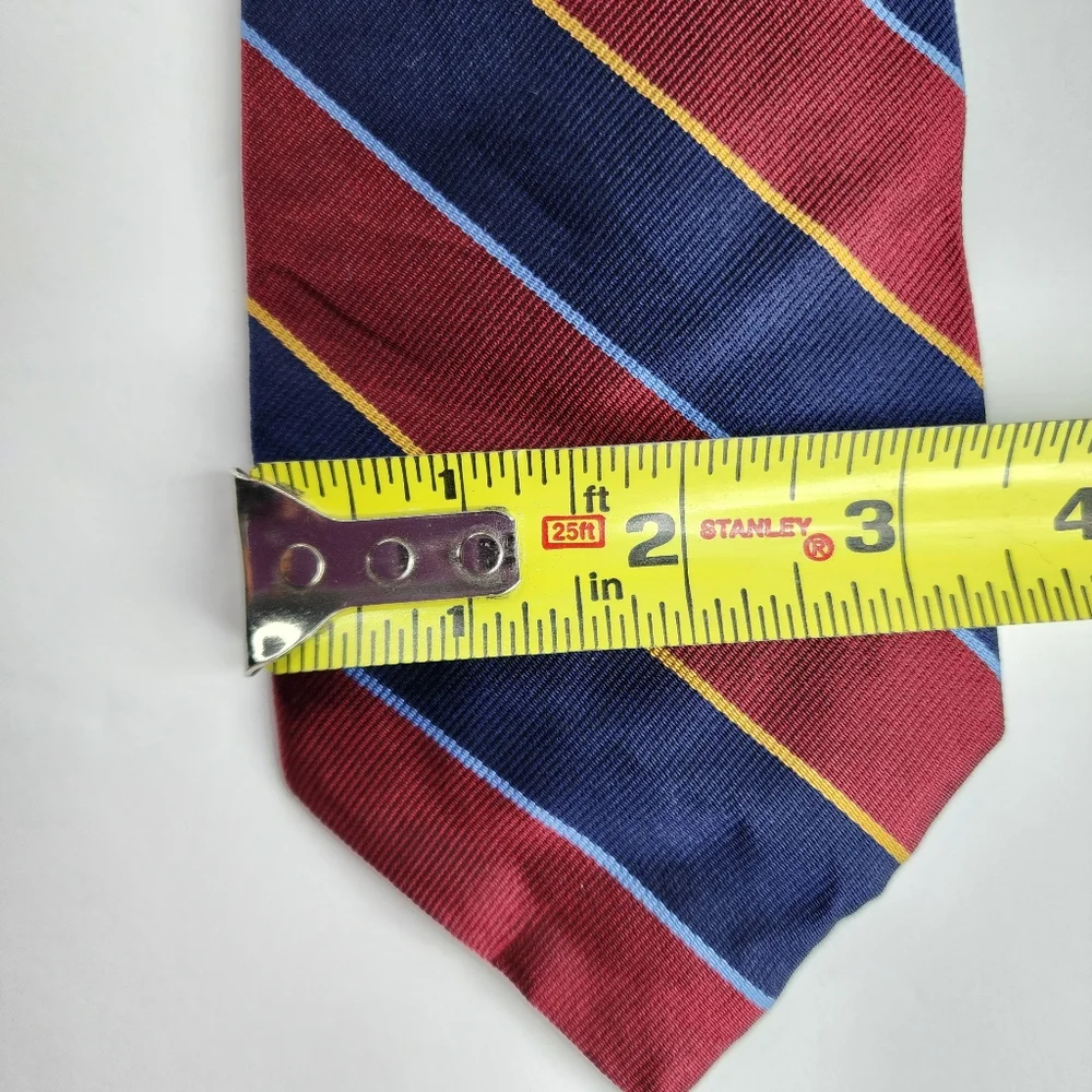 BROOKS BROTHERS MAKERS & MERCHANTS  Red, Blue ,Yellow Stripes Silk Tie.